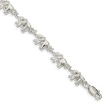 Sterling Silver Polished Elephants Bracelet