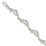 Sterling Silver Polished Dolphins Bracelet