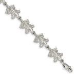 Sterling Silver Polished Frogs Bracelet