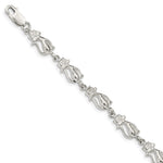Sterling Silver Polished Cats Bracelet