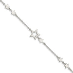 Sterling Silver Polished Stars Bracelet