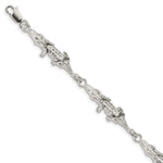 Sterling Silver Polished Alligators Bracelet