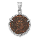 Ancient Coins Sterling Silver and Bronze Antiqued Roman Constantine l Coin Pendant with a Certificate of Authenticity