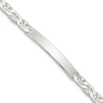 Sterling Silver Polished Engravable Anchor Link 41x Plate ID Bracelet