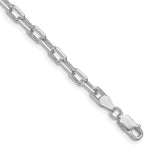 Amore La Vita Sterling Silver Rhodium-plated Solid Diamond-cut Open Link Cable with Lobster Clasp Charm Bracelet