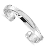 Sterling Silver Rhod-plated Plain and Braided Hammered Bangle