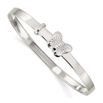 Sterling Silver Polished/Antiqued Butterfly Adjustable Children's Bangl
