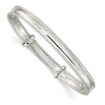 Sterling Silver Polished Milgrain Adjustable Children's Bangle