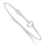 Sterling Silver Diamond Cut Arrow Interlocking Bangle Bracelet