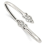 Sterling Silver Polished Celtic Flexible Bangle Bracelet