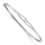 Sterling Silver Rhodium-plated CZ Hinged Bangle