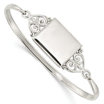 Sterling Silver Polished Rectangular Locket Bangle