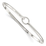 Sterling Silver Oval with Hook Closure Bangle Bracelet