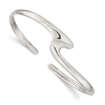 Sterling Silver Polished Fancy Wave Cuff Bangle Bracelet