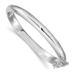 Sterling Silver RH-plated Polished D/C Hinged Baby Bangle Bracelet