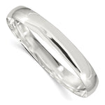 Sterling Silver Solid Polished Plain Slip-On Bangle Bracelet