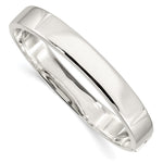 Sterling Silver Polished Flat Hinged Bangle