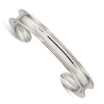 Sterling Silver Polished Concave Cuff Bangle
