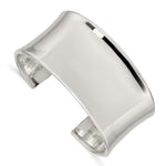 Sterling Silver Polished Concave Cuff Bangle Bracelet