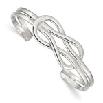 Sterling Silver Polished Infinity Knot Design Cuff Bangle