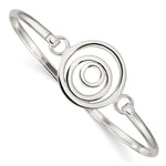 Sterling Silver Mutli-circle Hook Closure Flexible Bangle Bracelet