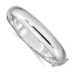 Sterling Silver Rhodium-plated Hinged Bangle Bracelet