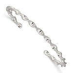 Sterling Silver Polished Twist Cuff Bangle
