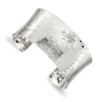 Sterling Silver Polished Hammered Concave Cuff Bangle