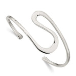 Sterling Silver Polished Abstract Cuff Bangle