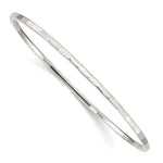 Sterling Silver Polished Hammered Slip-on Bangle