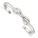 Sterling Silver Polished Infinity Knot Cuff Bangle