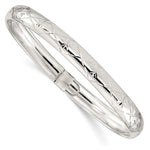 Sterling Silver Diamond-cut Flexible Bangle