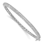 Sterling Shimmer Sterling Silver Rhodium-plated 175 Stone PavÇ CZ Hinged Bangle Bracelet