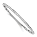 Sterling Shimmer Sterling Silver Rhodium-plated 83 Stone CZ Bangle Bracelet