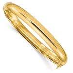 Sterling Silver Gold-plated Polished Hinged Bangle