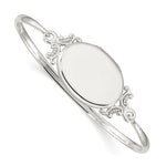 Sterling Silver Polished Vintage Oval Locket Bangle Bracelet