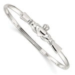 Sterling Silver Polished Claddagh Slip-on Bangle Bracelet
