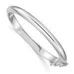 Sterling Silver Rhodium-plated Polished Inside Diameter Hinged Bangle with Safety Chain