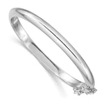 Sterling Silver Rhodium-plated Polished Inside Diameter Hinged Bangle with Safety Chain