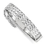 Sterling Silver Rhod. Plated D/C w/Safety Hinged Child's Bangle