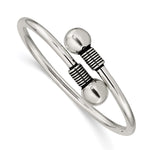 Sterling Silver Polished & Antiqued Children's Cuff Bangle