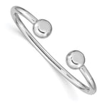 Sterling Silver Rhodium-plated Polished Children's Cuff Bangle