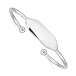 Sterling Silver RH-pltd Polished ID 45 Inside Diameter Cuff Bangle