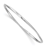Sterling Silver Rhodium-plated Polished Twisted Slip-on Bangle