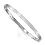 Sterling Silver Rhodium-plated Satin Finish Slip-on Bangle