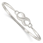 Sterling Silver Polished Infinity Hook Closure Bangle