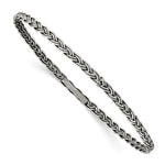Sterling Silver Antiqued Braided Slip-on Bangle