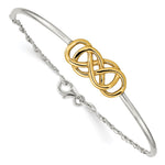 Sterling Silver Flash Gold-plated Double Infinity Symbol Half-Bangle Bracelet