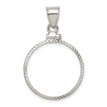 Wideband Distinguished Coin Jewelry Sterling Silver Polished and Diamond-cut 21.1 x $0.05 Screw Top Coin Bezel Pendant