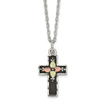 Landstrom's Mt. Rushmore Black Hills Sterling Silver 12K Gold Accents Antiqued Cross Spring Ring Clasp Necklace